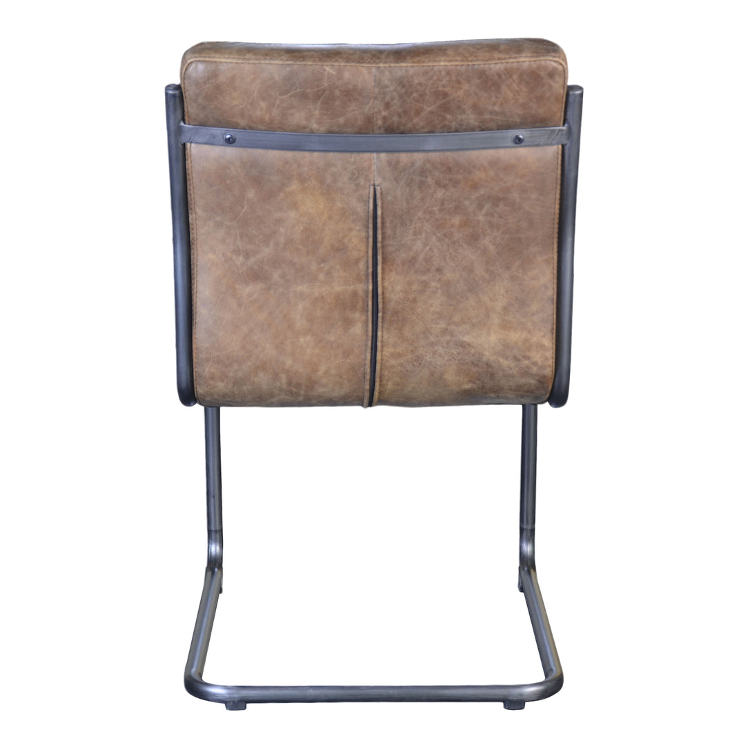 Ansel Dining Chair Grazed Brown Leather-Set Of Two