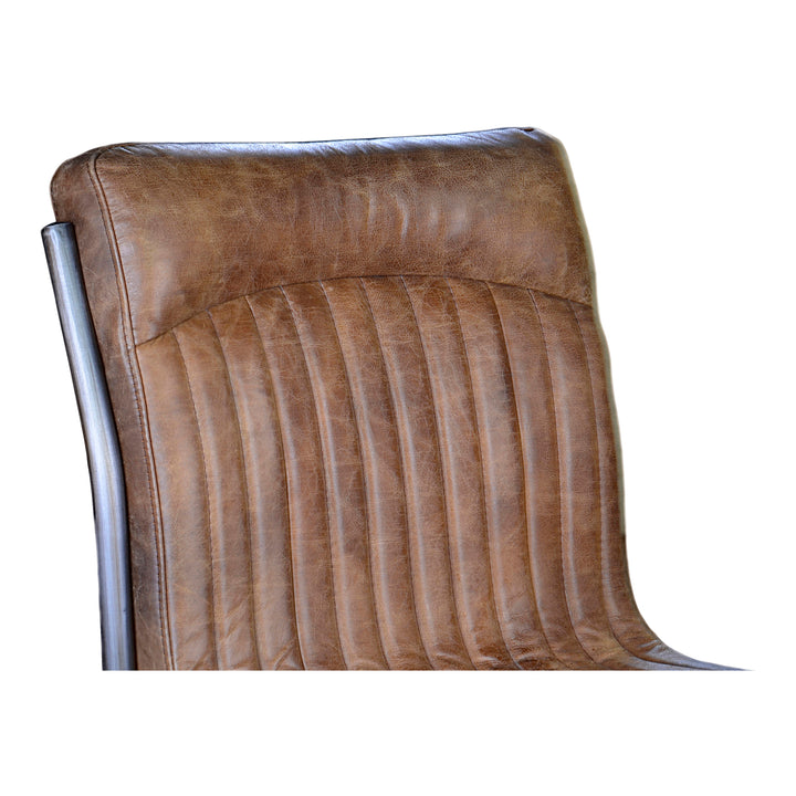 Ansel Dining Chair Grazed Brown Leather-Set Of Two
