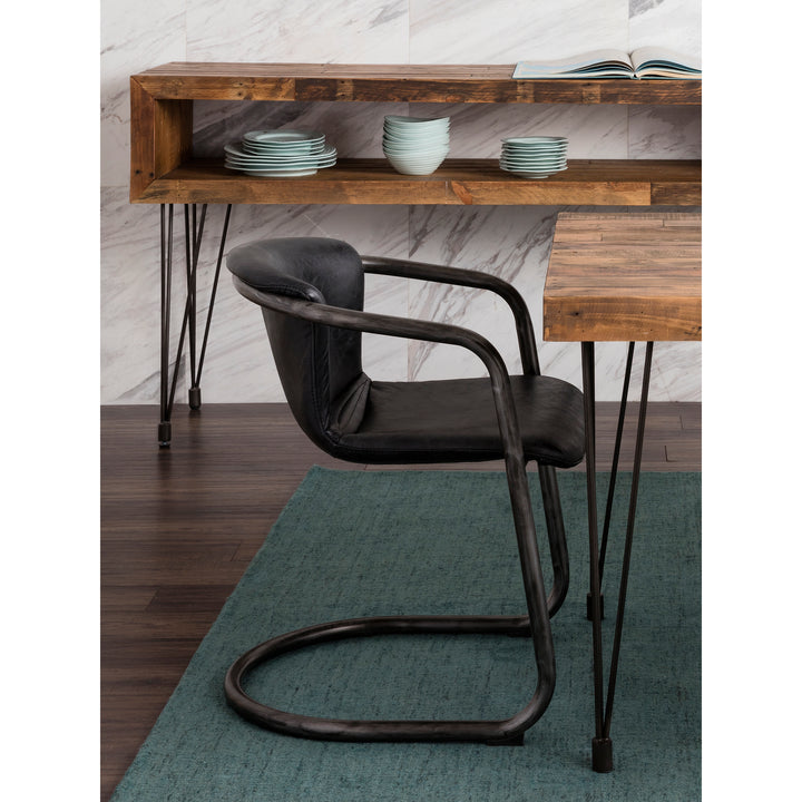 Freeman Dining Chair Onyx Black Leather -Set Of Two