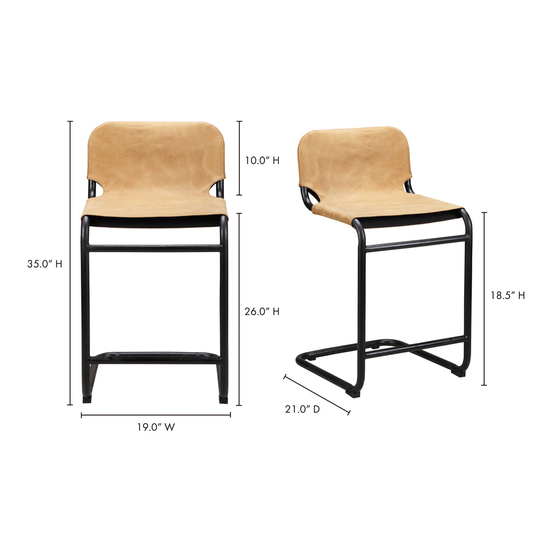Baker Counter Stool Sunbaked Tan Leather - Set Of Two