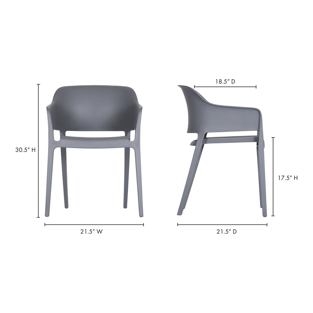 Faro Outdoor Dining Chair Charcoal Grey-Set Of Two