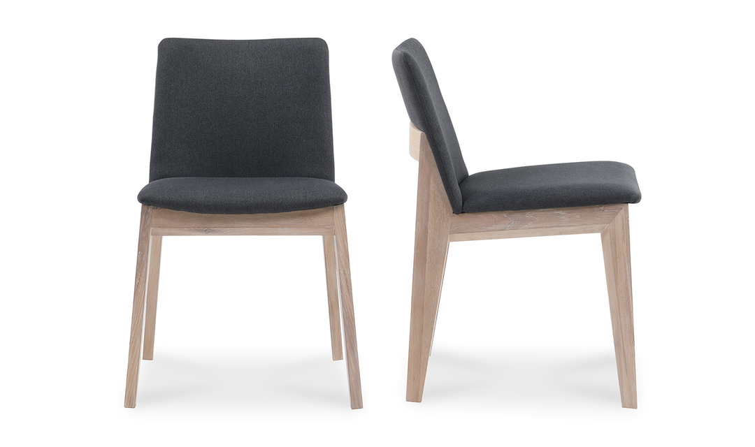 Deco Oak Dining Chair Dark Grey-Set Of Two