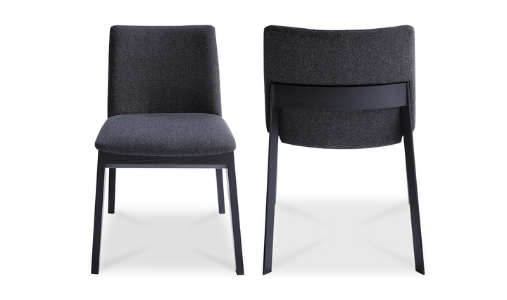 Deco Ash Dining Chair Charcoal-Set Of Two
