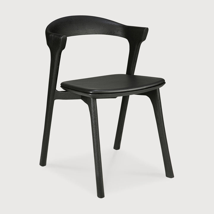 Bok Dining Chair in Oak Black with Black Leather