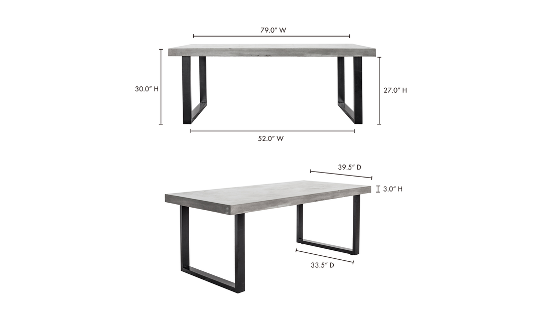 Jedrik Outdoor Dining Table Large Grey