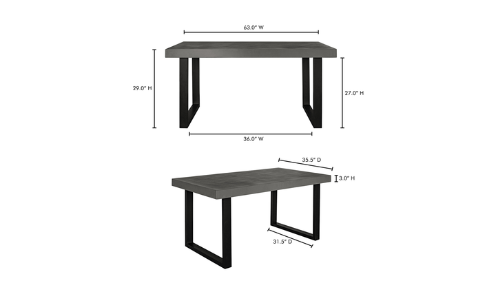 Jedrik Outdoor Dining Table Small Grey