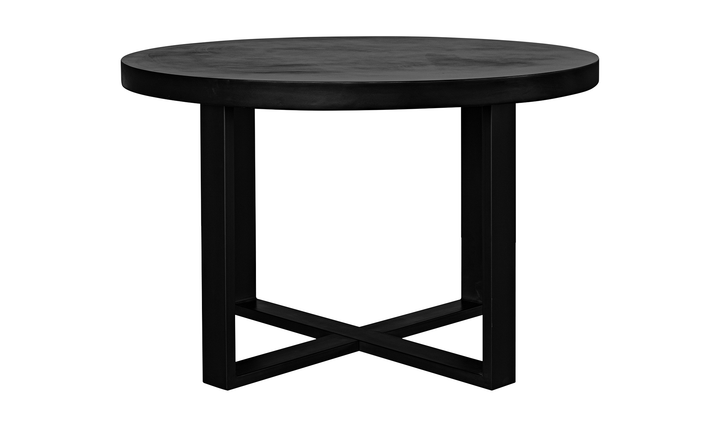 Jedrik Round Outdoor Dining Table Black