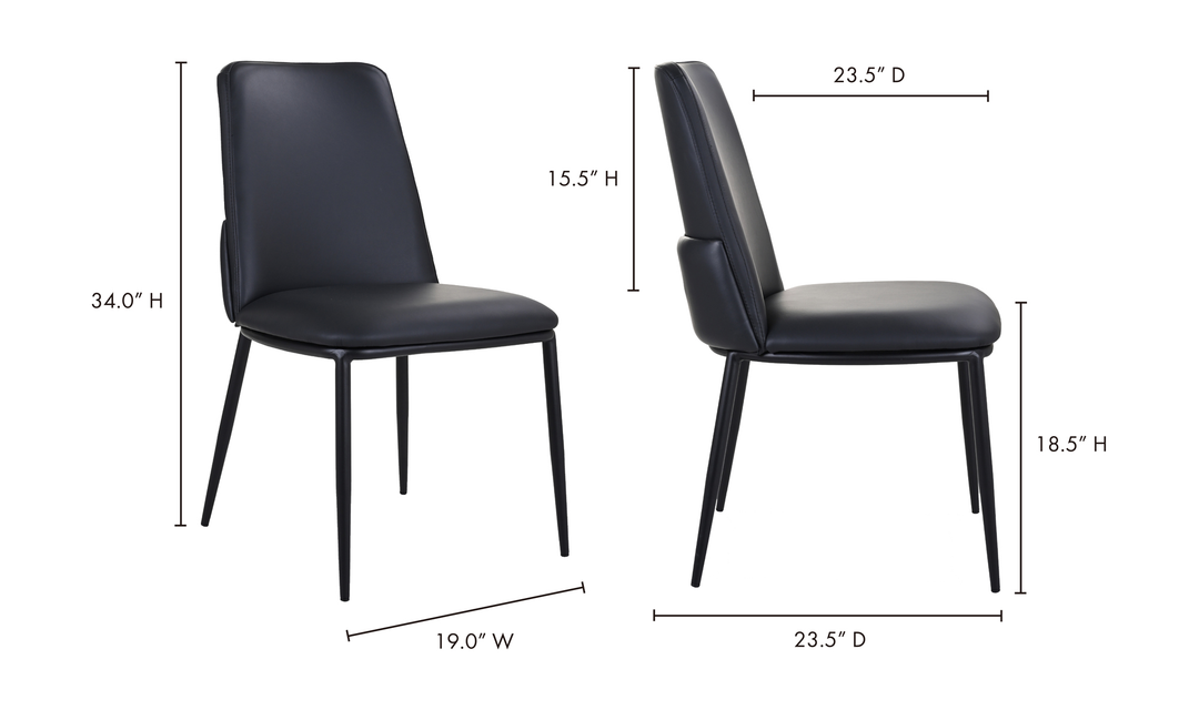 Douglas Dining Chair - Set Of Two Black