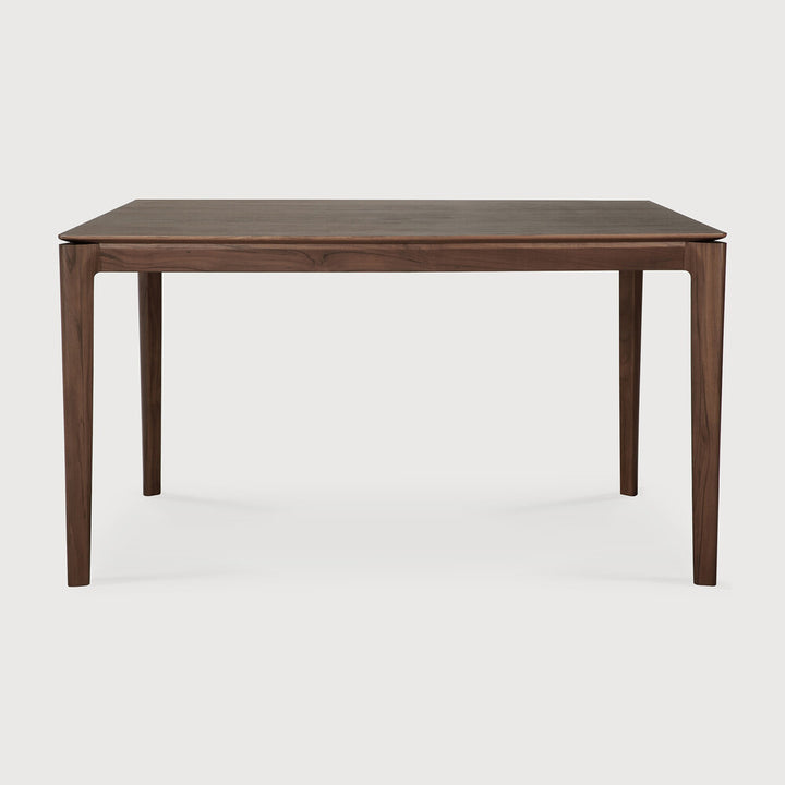 Bok Dining Table by Ethnicraft - Modern wooden dining table with teak brown finish 140x80cm