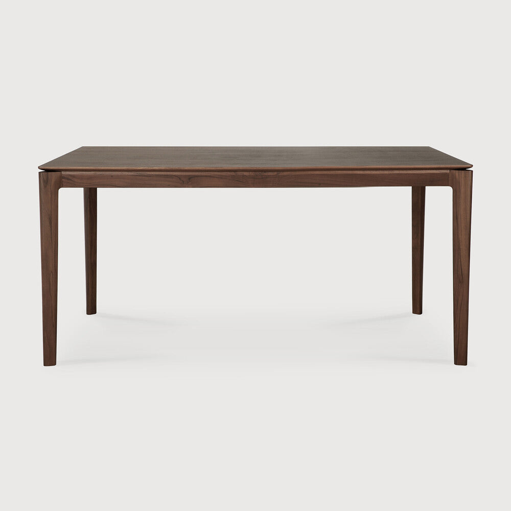 Bok Dining Table by Ethnicraft - Modern wooden dining table with teak brown finish 160x80cm