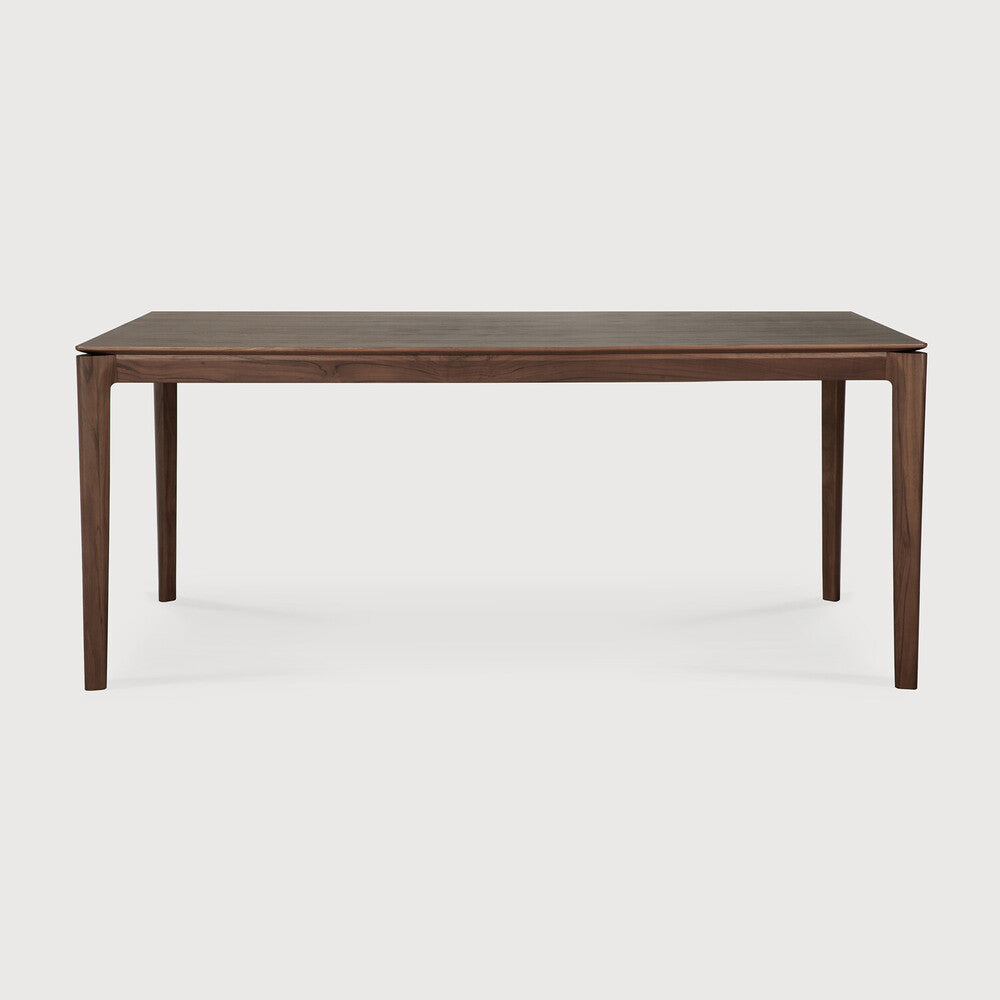 Bok Dining Table by Ethnicraft - Modern wooden dining table with teak brown finish 200x95cm