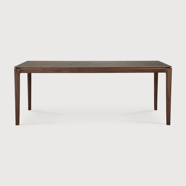 Bok Dining Table by Ethnicraft - Modern wooden dining table with teak brown finish 220x95cm