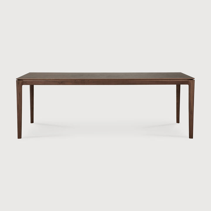 Bok Dining Table by Ethnicraft - Modern wooden dining table with teak brown finish 220x95cm