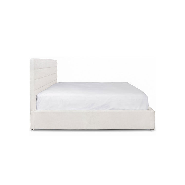 Justin Bed in Cream by Style In Form, side view, featuring a comfortable frame suitable for contemporary bedrooms and condos