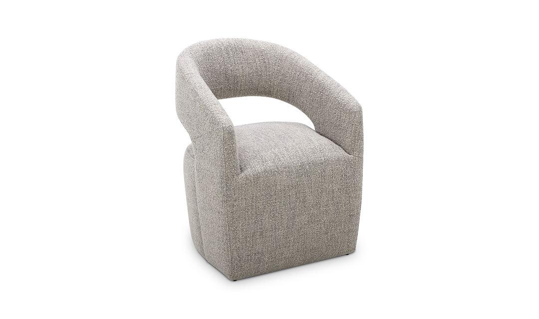 Barrow Rolling Dining Chair Performance Fabric Grey Storm