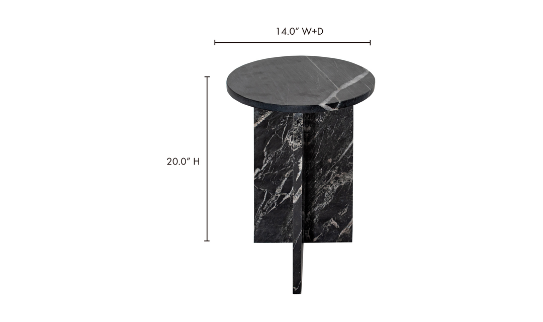 Grace Accent Table Black Marble