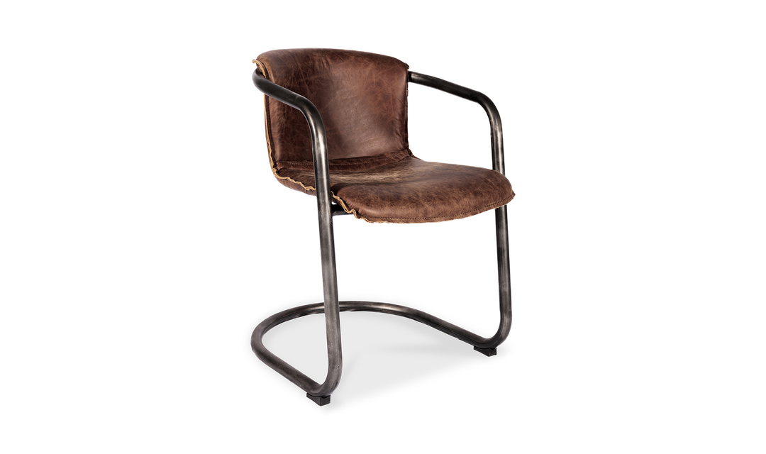 Benedict Dining Chair Grazed Brown Leather -Set Of Two