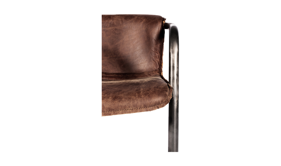 Benedict Dining Chair Grazed Brown Leather -Set Of Two