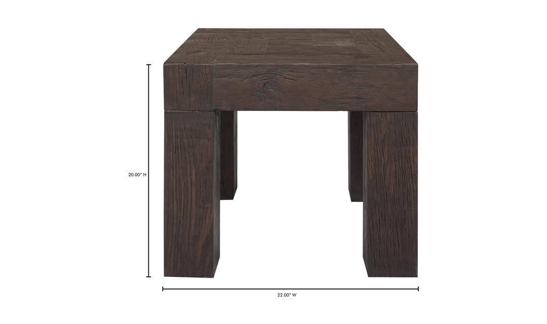 Evander Side Table Rustic Brown