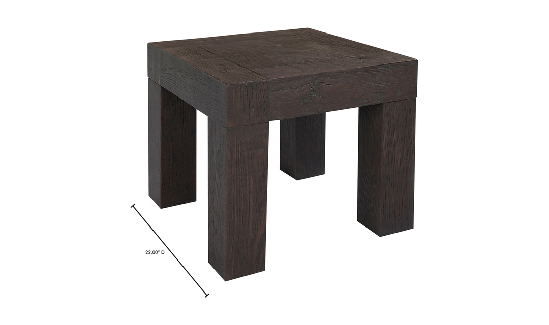 Evander Side Table Rustic Brown